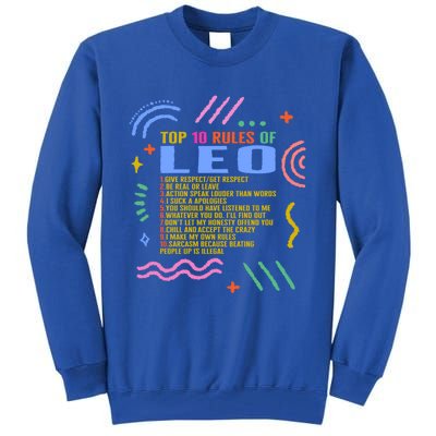 Zodiac Sign Top 10 Rules Of Leo Sunflower Astrology Lover Gift Tall Sweatshirt