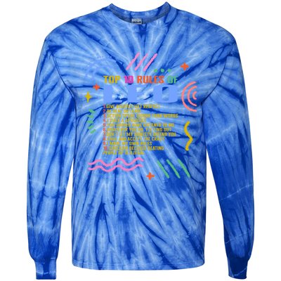 Zodiac Sign Top 10 Rules Of Leo Sunflower Astrology Lover Gift Tie-Dye Long Sleeve Shirt