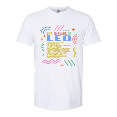 Zodiac Sign Top 10 Rules Of Leo Sunflower Astrology Lover Gift Softstyle CVC T-Shirt