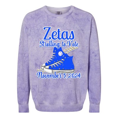 Zetas Strolling To Vote November 5 2024 Colorblast Crewneck Sweatshirt