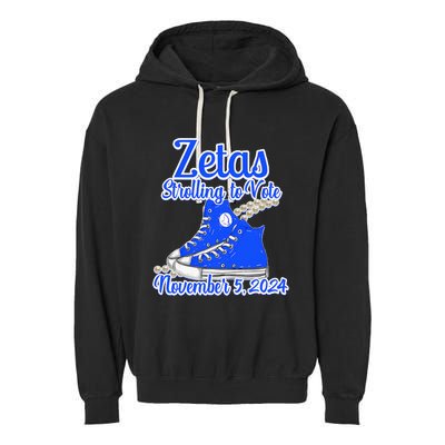 Zetas Strolling To Vote November 5 2024 Garment-Dyed Fleece Hoodie