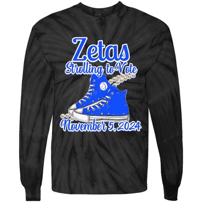 Zetas Strolling To Vote November 5 2024 Tie-Dye Long Sleeve Shirt