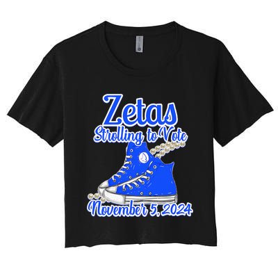 Zetas Strolling To Vote November 5 2024 Women's Crop Top Tee