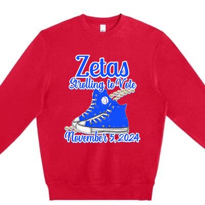 Zetas Strolling To Vote November 5 2024 Premium Crewneck Sweatshirt