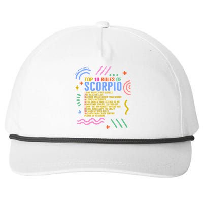 Zodiac Sign Top 10 Rules Of Scorpio Sunflower Astrology Love Meaningful Gift Snapback Five-Panel Rope Hat