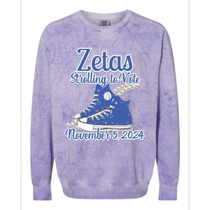 Zetas Strolling To Vote November 5 2024 Chucks Colorblast Crewneck Sweatshirt