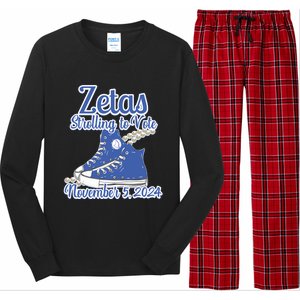 Zetas Strolling To Vote November 5 2024 Chucks Long Sleeve Pajama Set