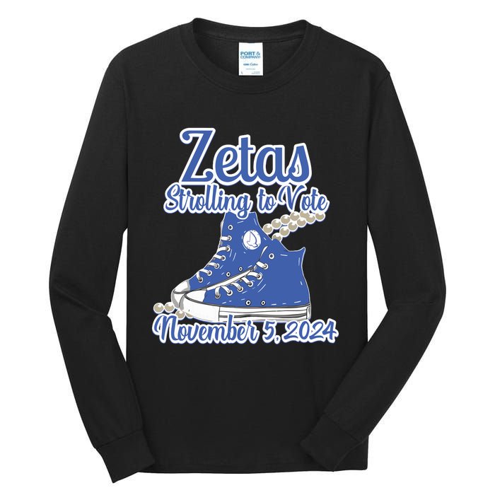 Zetas Strolling To Vote November 5 2024 Chucks Tall Long Sleeve T-Shirt