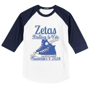 Zetas Strolling To Vote November 5 2024 Chucks Baseball Sleeve Shirt