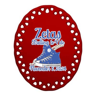 Zetas Strolling To Vote November 5 2024 Chucks Ceramic Oval Ornament