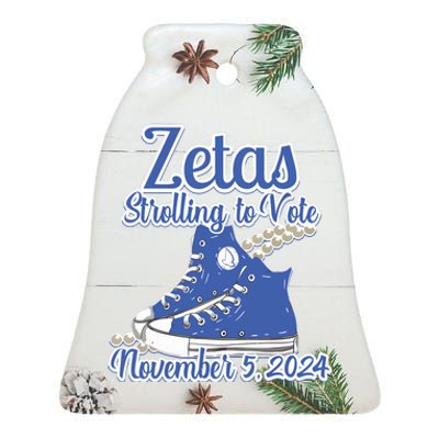 Zetas Strolling To Vote November 5 2024 Chucks Ceramic Bell Ornament