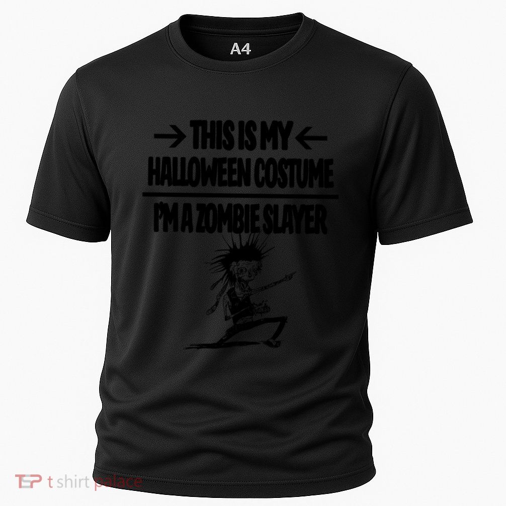Zombie Slayer This Is My Halloween Costume Easy Idea Performance Shirt