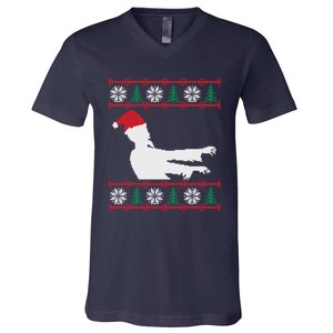 Zombie Santa Ugly Christmas V-Neck T-Shirt