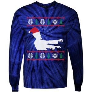 Zombie Santa Ugly Christmas Tie-Dye Long Sleeve Shirt