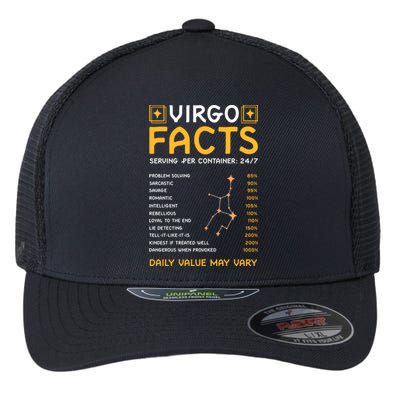 Zodiac Sign Virgo Funny Virgo Facts Gift Flexfit Unipanel Trucker Cap