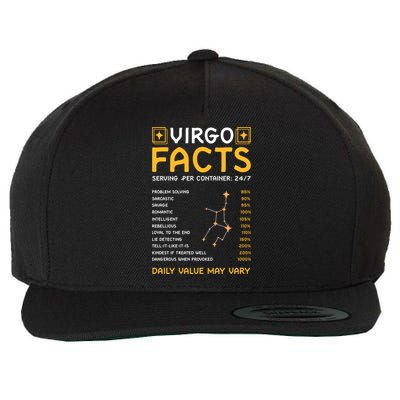 Zodiac Sign Virgo Funny Virgo Facts Gift Wool Snapback Cap