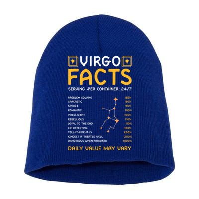 Zodiac Sign Virgo Funny Virgo Facts Gift Short Acrylic Beanie