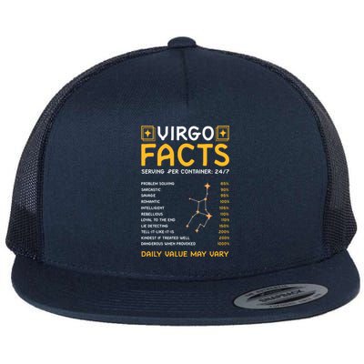 Zodiac Sign Virgo Funny Virgo Facts Gift Flat Bill Trucker Hat