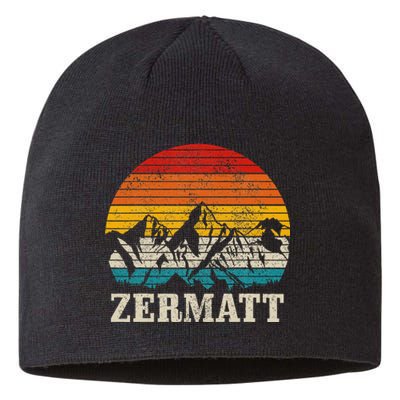 Zermatt Switzerland Vintage Mountains Alps Swiss Souvenir Sustainable Beanie