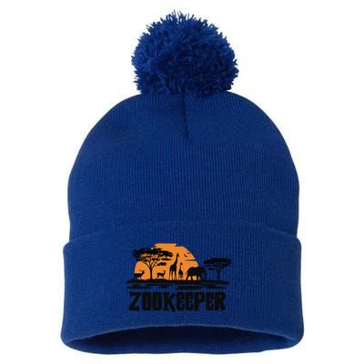 Zoo Safari Wildlife Trip Crew And Zoo Animal Lover Zookeeper Gift Pom Pom 12in Knit Beanie