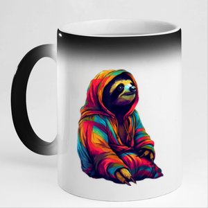 Zen Sloth 11oz Black Color Changing Mug