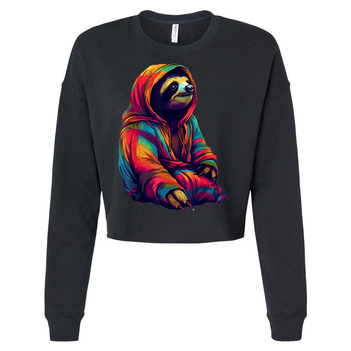 Zen Sloth Cropped Pullover Crew