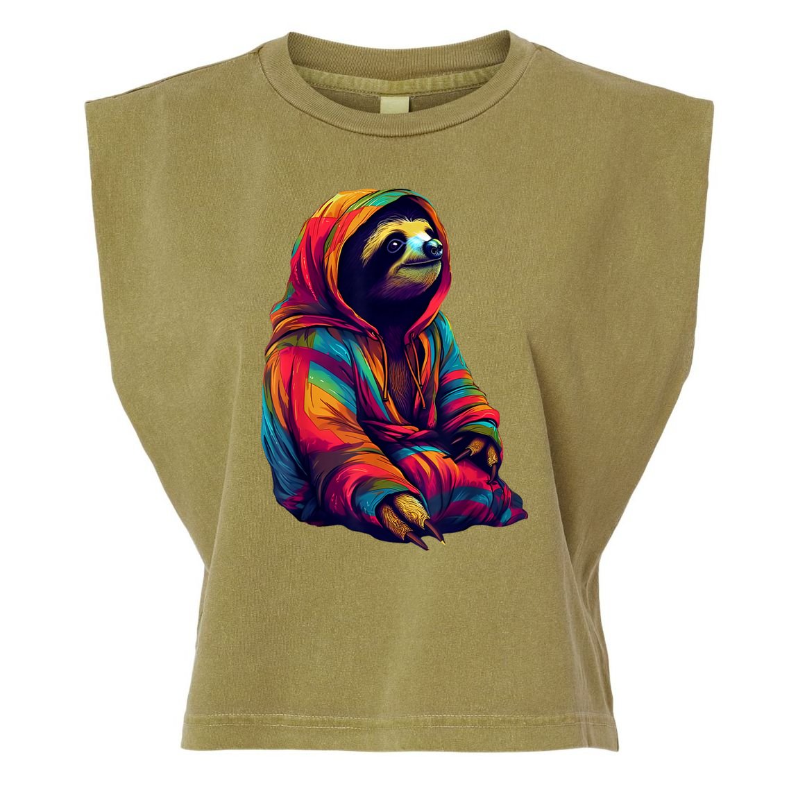 Zen Sloth Garment-Dyed Women's Muscle Tee