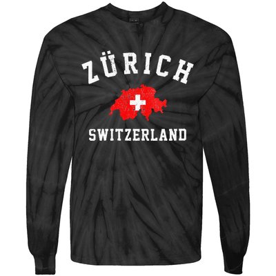 Zurich Switzerland Tie-Dye Long Sleeve Shirt