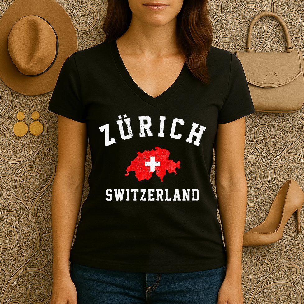 Zurich Switzerland Women's V-Neck T-Shirt