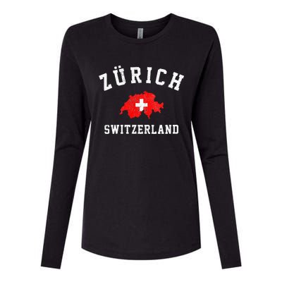 Zurich Switzerland Womens Cotton Relaxed Long Sleeve T-Shirt