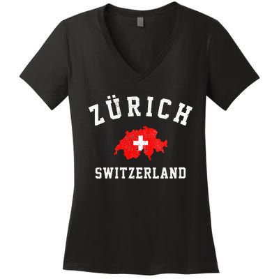 Zurich Switzerland Women's V-Neck T-Shirt