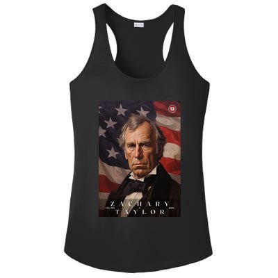 Zachary Taylor 12th President Of The United States Portrait Ladies PosiCharge Competitor Racerback Tank