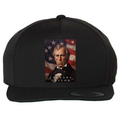 Zachary Taylor 12th President Of The United States Portrait Wool Snapback Cap