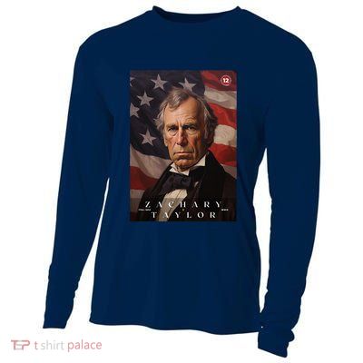Zachary Taylor 12th President Of The United States Portrait Cooling Performance Long Sleeve Crew