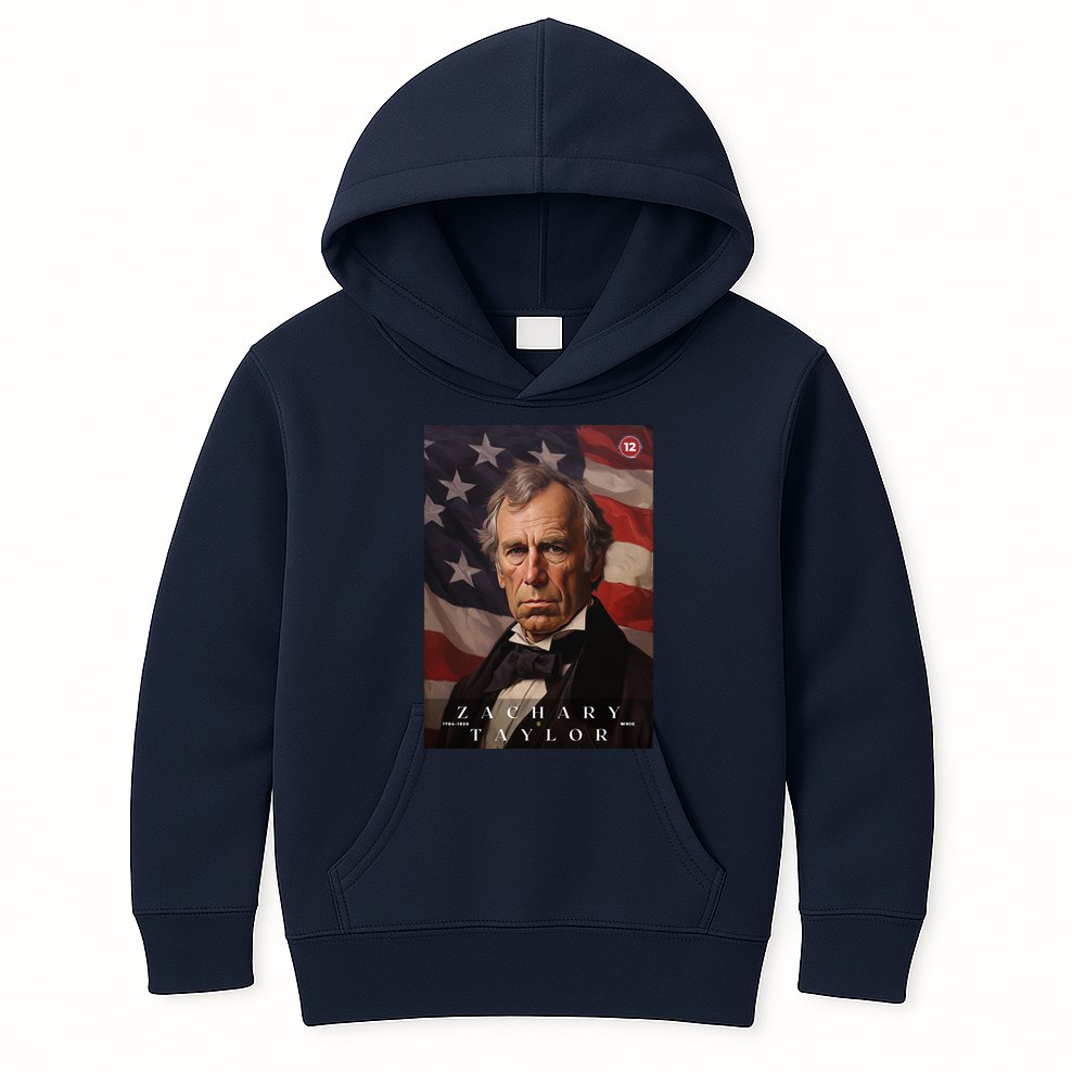 Zachary Taylor 12th President Of The United States Portrait Kids Hoodie