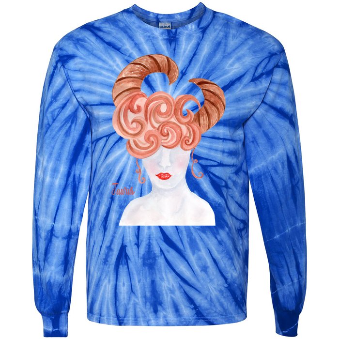 Zodiac Taurus Astrology The Bull Earth Gift Tie-Dye Long Sleeve Shirt