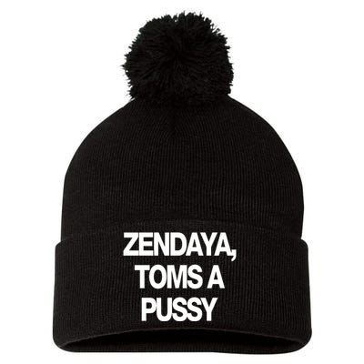 Zendaya Toms A Pussy Pom Pom 12in Knit Beanie