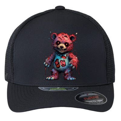 Zombie Teddy Bear Flexfit Unipanel Trucker Cap