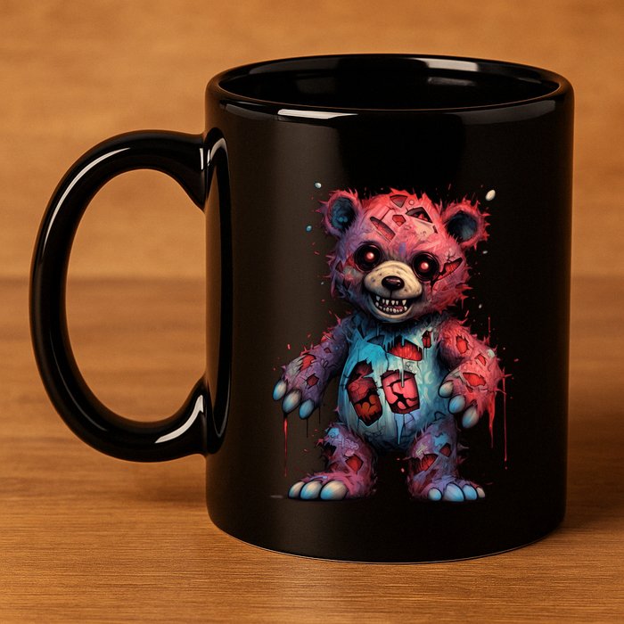 Zombie Teddy Bear 11oz C Handle Ceramic Mug