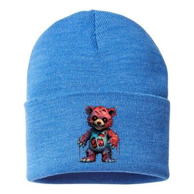 Zombie Teddy Bear Sustainable Knit Beanie