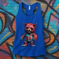 Zombie Teddy Bear Womens Tank Top