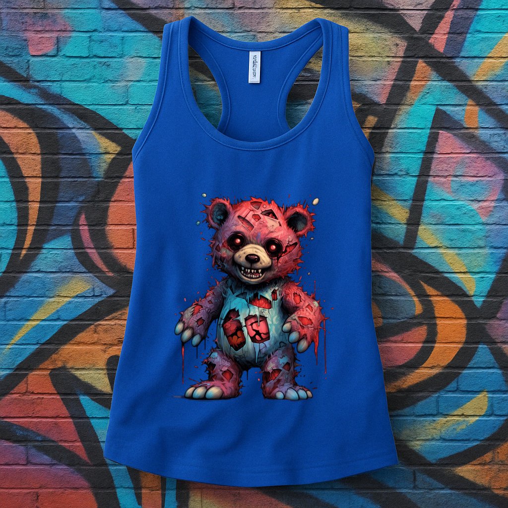 Zombie Teddy Bear Womens Tank Top