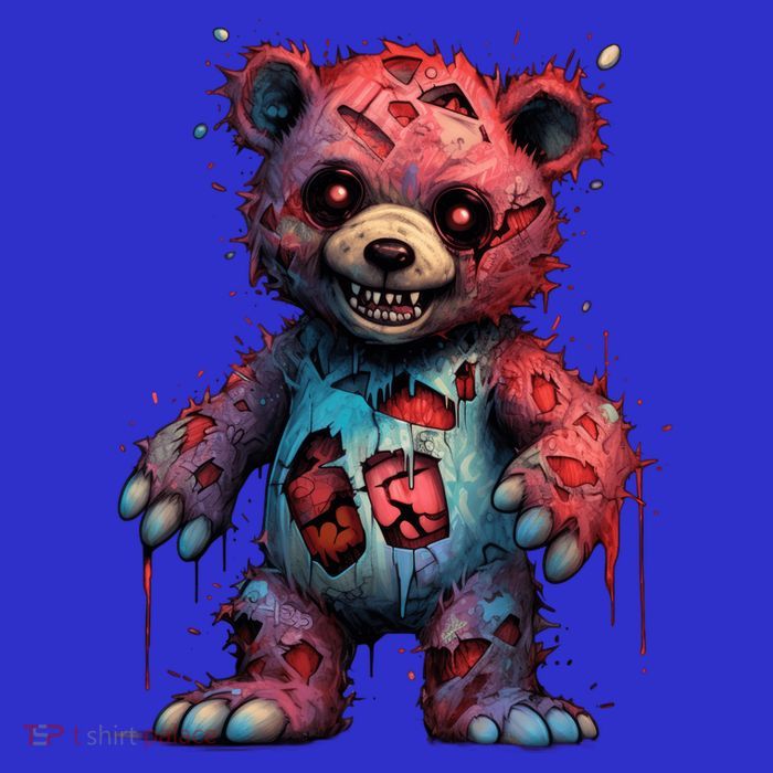 Zombie Teddy Bear Women's V-Neck T-Shirt