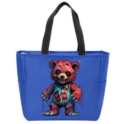 Zombie Teddy Bear Zip Tote Bag