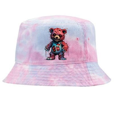 Zombie Teddy Bear Tie-Dyed Bucket Hat