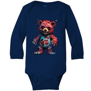 Zombie Teddy Bear Baby Long Sleeve Bodysuit