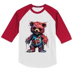 Zombie Teddy Bear Kids Colorblock Raglan Jersey