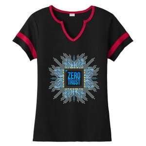 Zero Trust Cyber Security Hacking Programmer Developer Funny Gift Ladies Halftime Notch Neck Tee