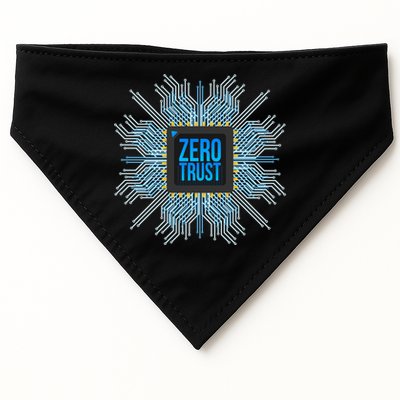 Zero Trust Cyber Security Hacking Programmer Developer Funny Gift USA-Made Doggie Bandana