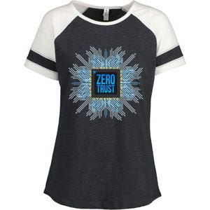 Zero Trust Cyber Security Hacking Programmer Developer Funny Gift Enza Ladies Jersey Colorblock Tee